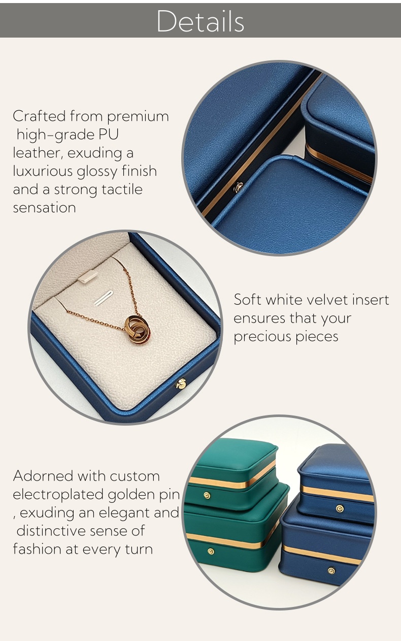 Golden Edge PU Jewelry Box