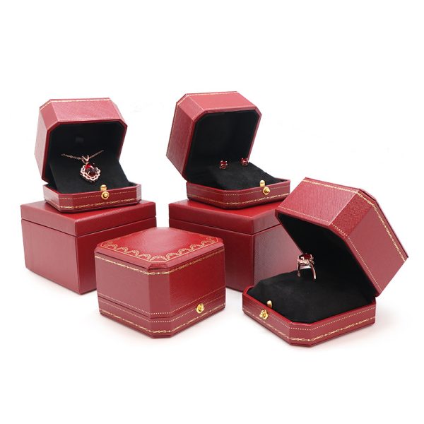 Octagonal Leatherette Paper Jewelry Box