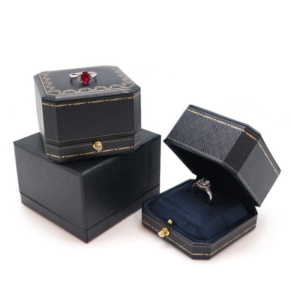 Octagonal Leatherette Paper Jewelry Box