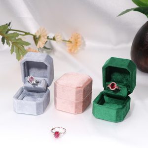 Octagonal Velvet Premium Ring Box