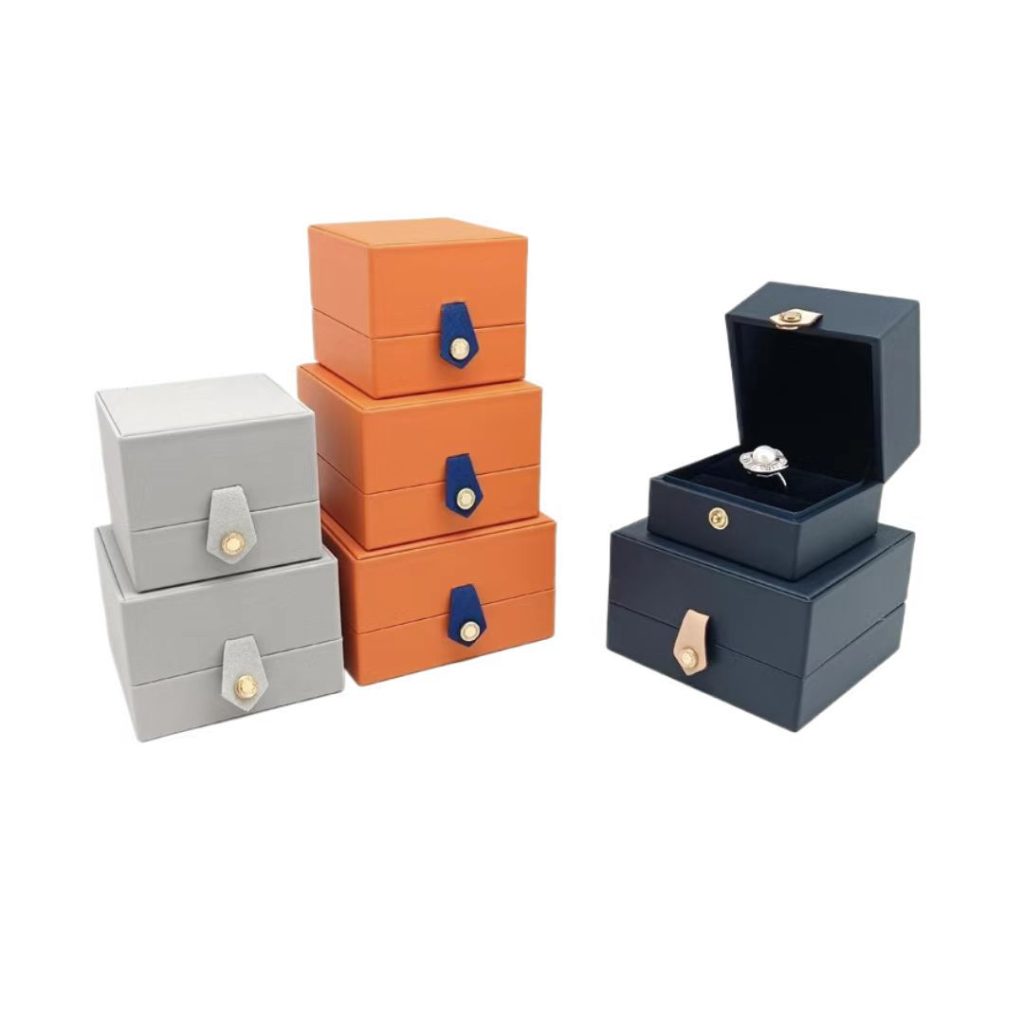 Premium PU Leather Right Angle Snap Jewelry Box