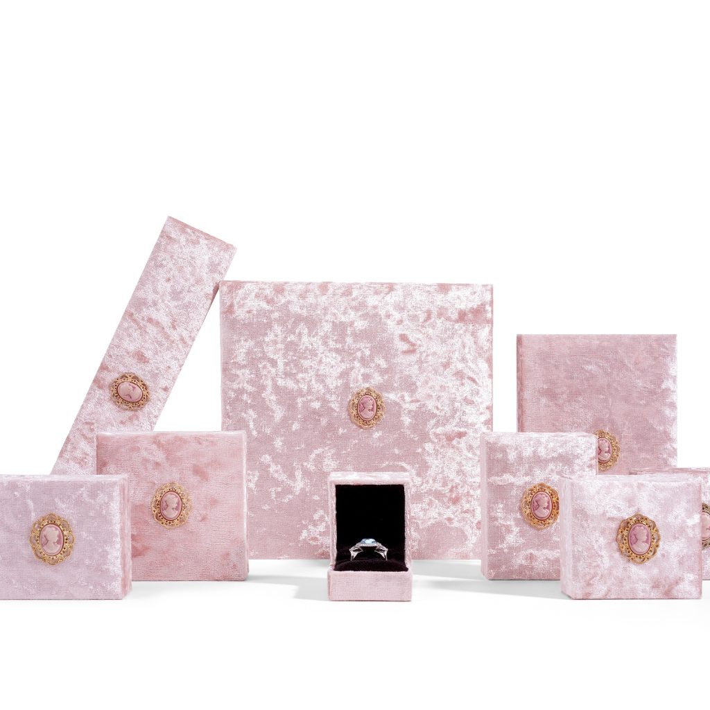 Premium Velvet Pink Vintage Jewelry Box