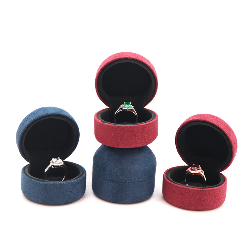 Round Microfiber Jewelry Box