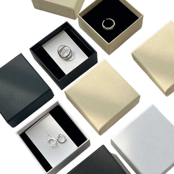 Linen Lid & Base Paper Jewelry Box