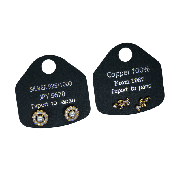 4.5x4.6cm Custom Printed Black Earring Cards Wholesale