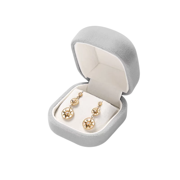 Grey Velvet Custom Earring Packaging Box