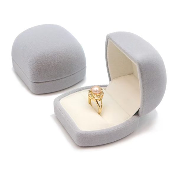 Grey velvet ring box bulk