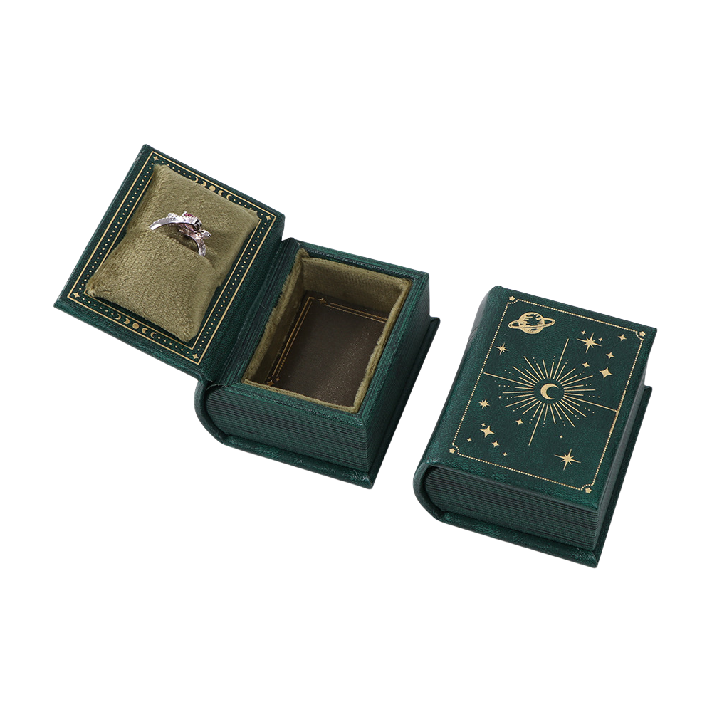 book shape customised wedding ring box