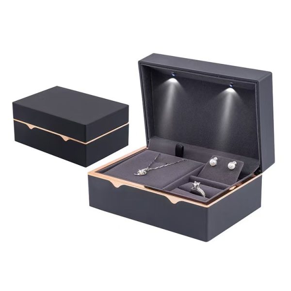 Custom Velvet LED Lighting Jewelry Box