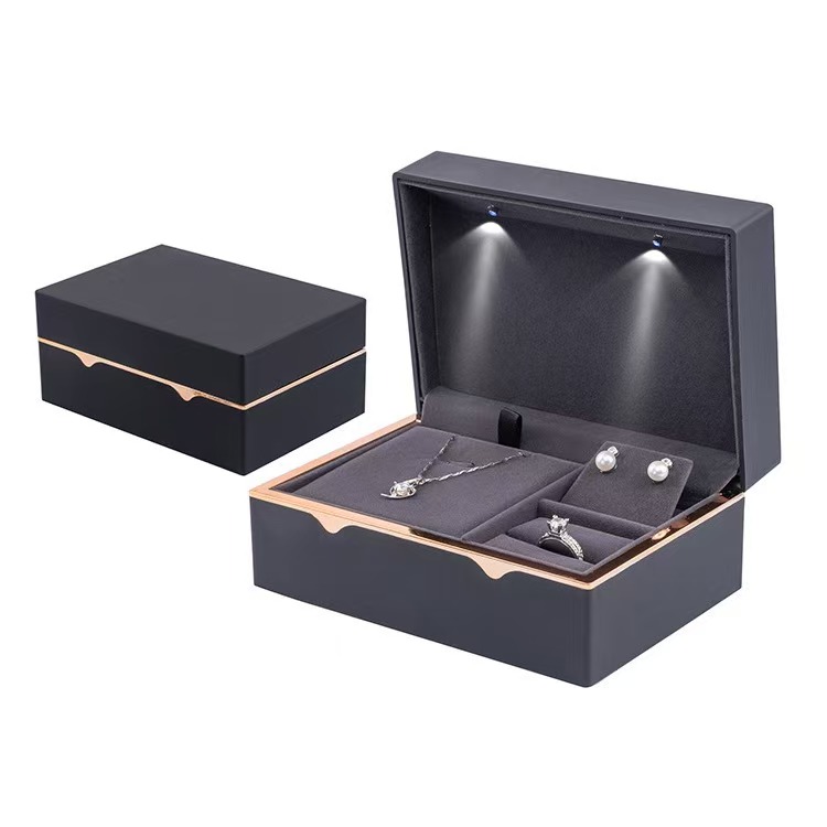 Custom Velvet LED Lighting Jewelry Box