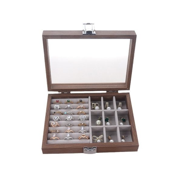 Glass Lid Custom Wood Jewelry Box