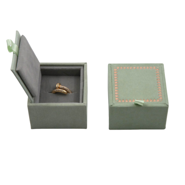 velvet cover custom wood ring box