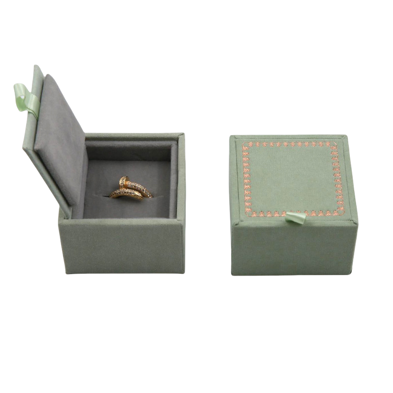 velvet cover custom wood ring box