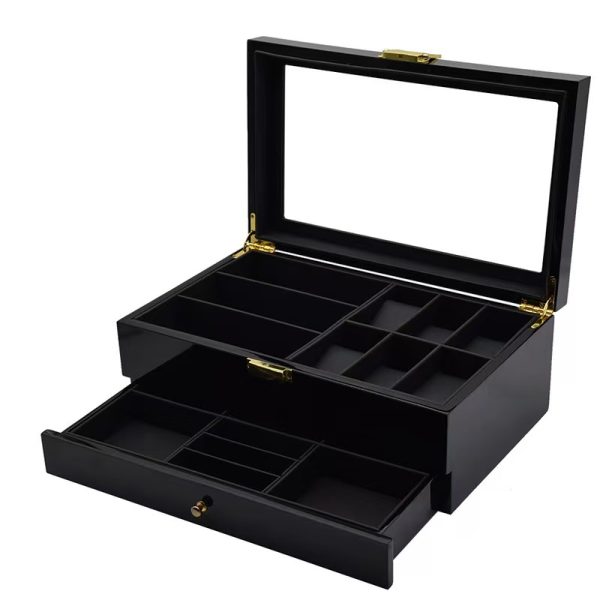 Black lacquer high quality wooden jewelry boxes