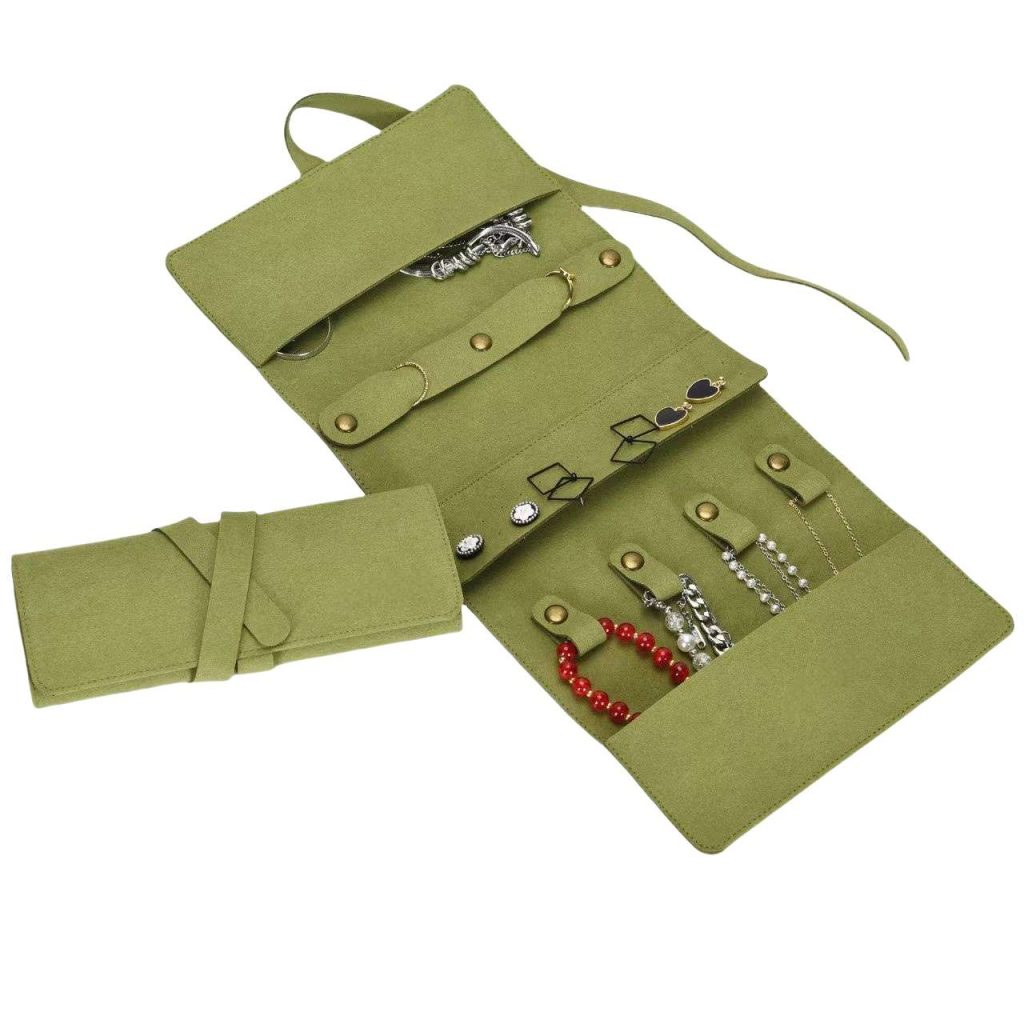 Custom Jewelry Bag Pouch Roll Organizer with Snap Closure