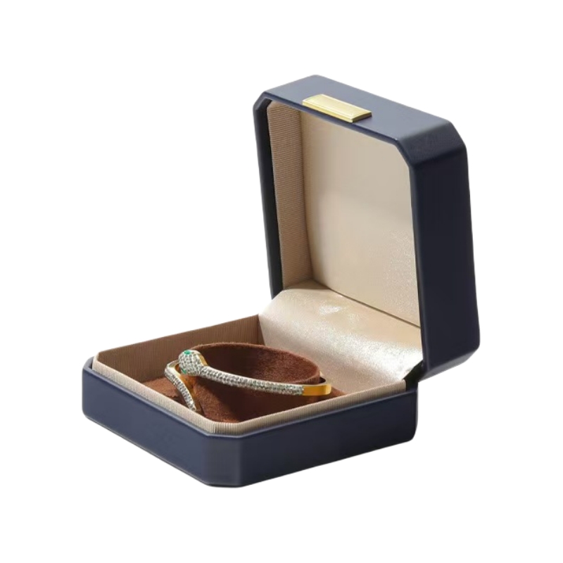 Custom Logo Navy Blue Luxury Bracelet Box Jewelry Packaging