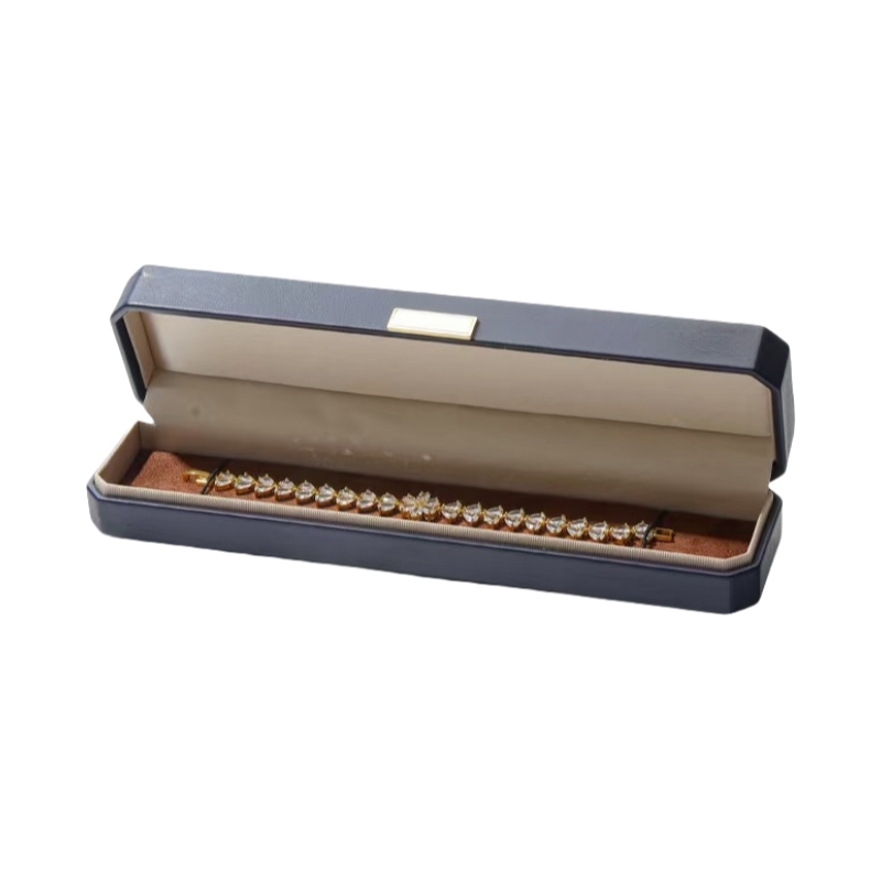Custom Logo Navy Blue Luxury Chains Box Jewelry Packaging