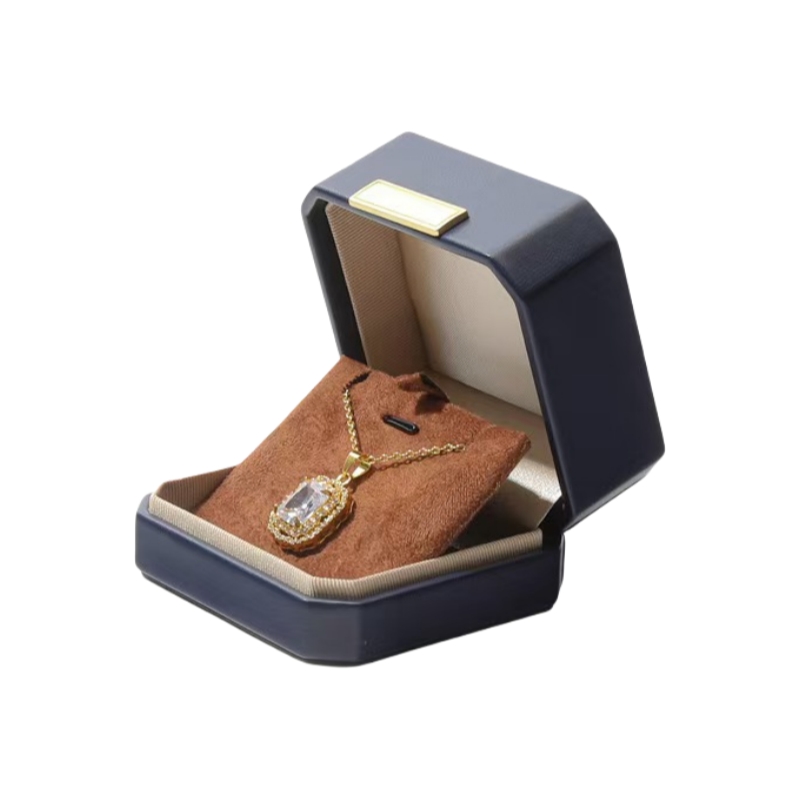 Custom Logo Navy Pendant Box Jewelry Packaging