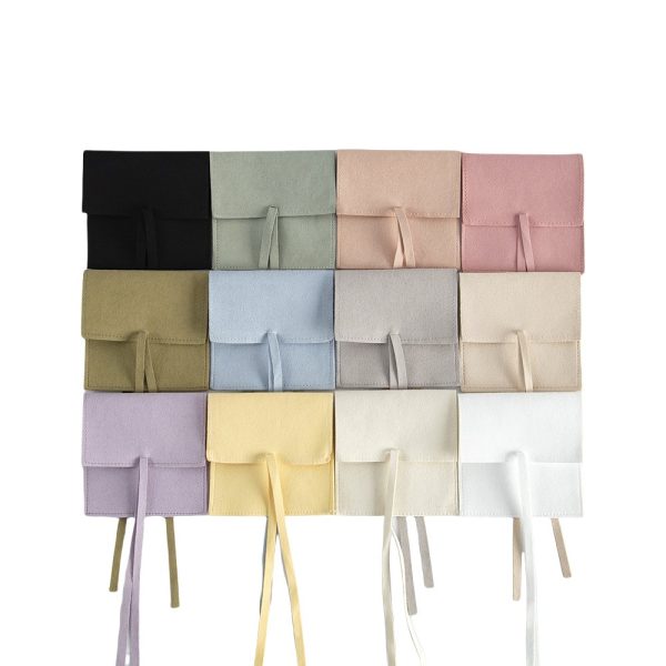 Custom Microfiber Leather Jewelry Bags with Bow Tie Closure