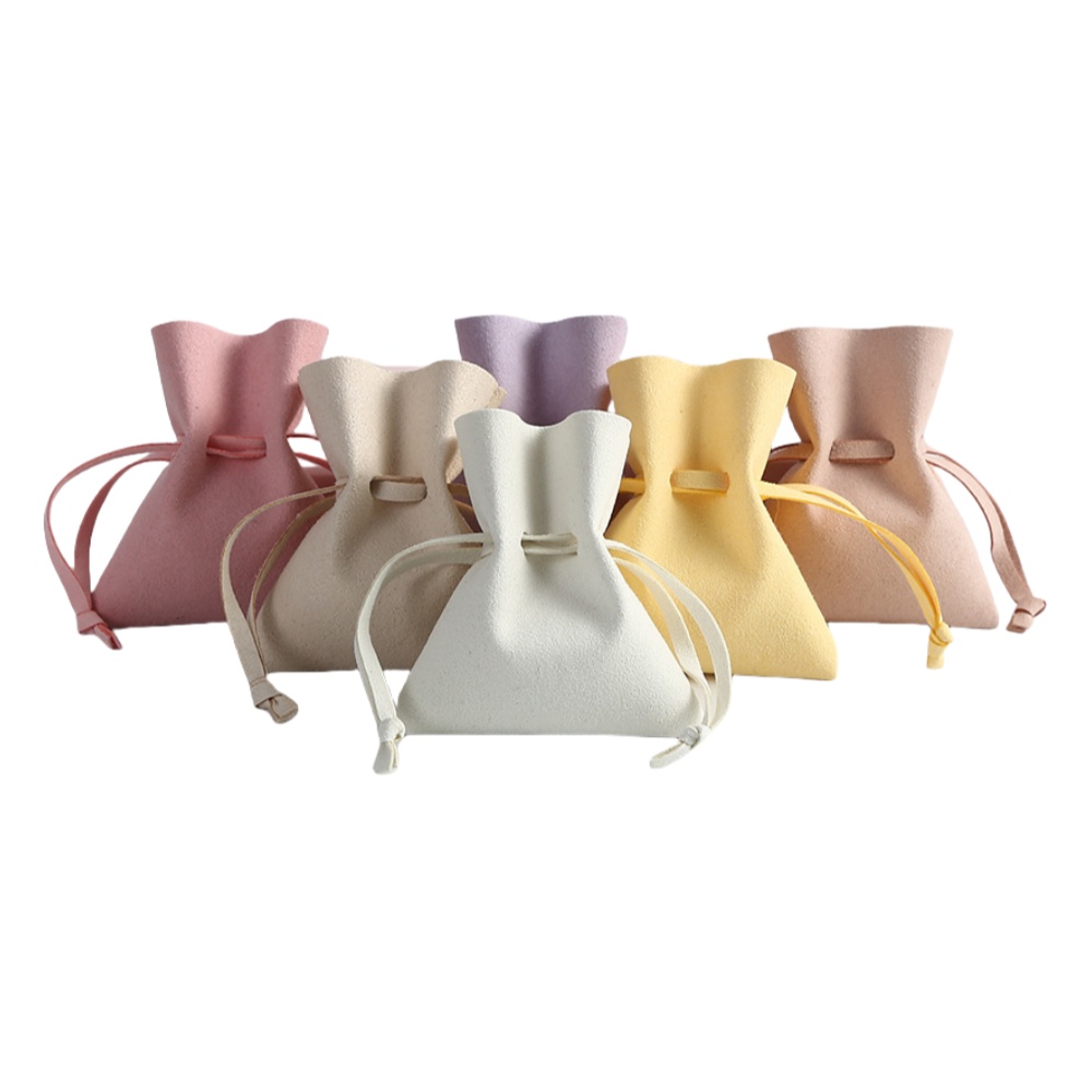 Custom Microfiber Leather Jewelry Drawstring Pouches