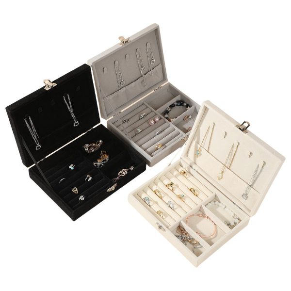 Customizable Velvet Wrapping Ladies Wooden Jewelry Boxes