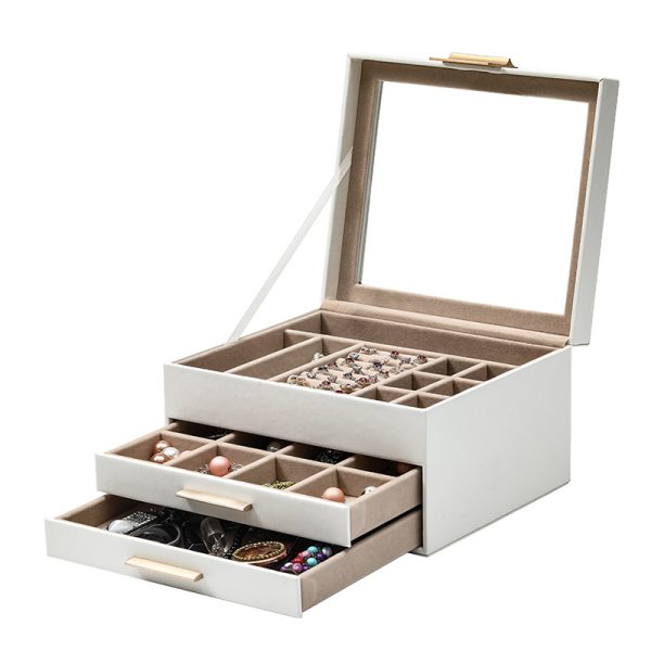 Minimalist white modern wood jewelry box