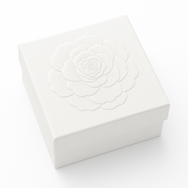 multi-level embossed floral design rigid box