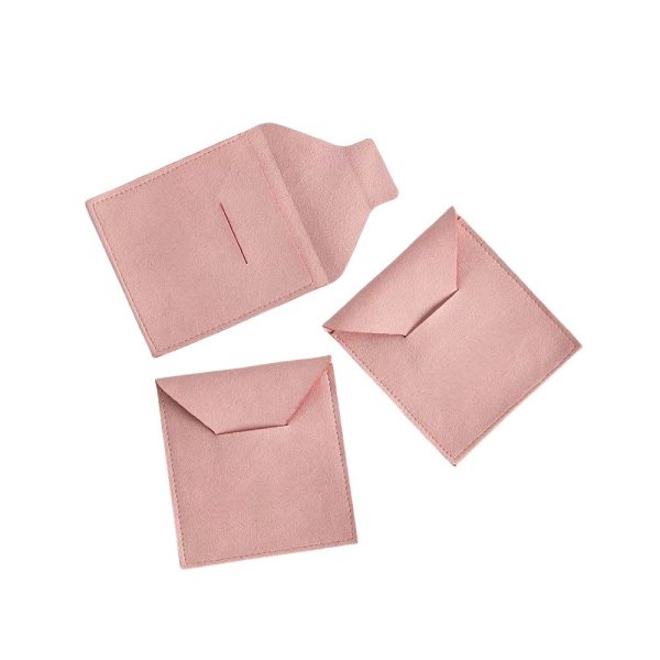 Custom Jewelry Pouches Wholesale in Microfiber Leather with Envelope Closure