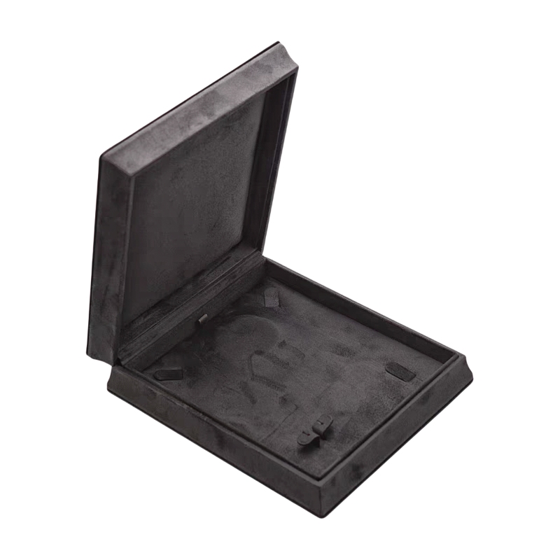 Dual-Tone Jewelry Set Box with Leather Lid and Velvet Sides