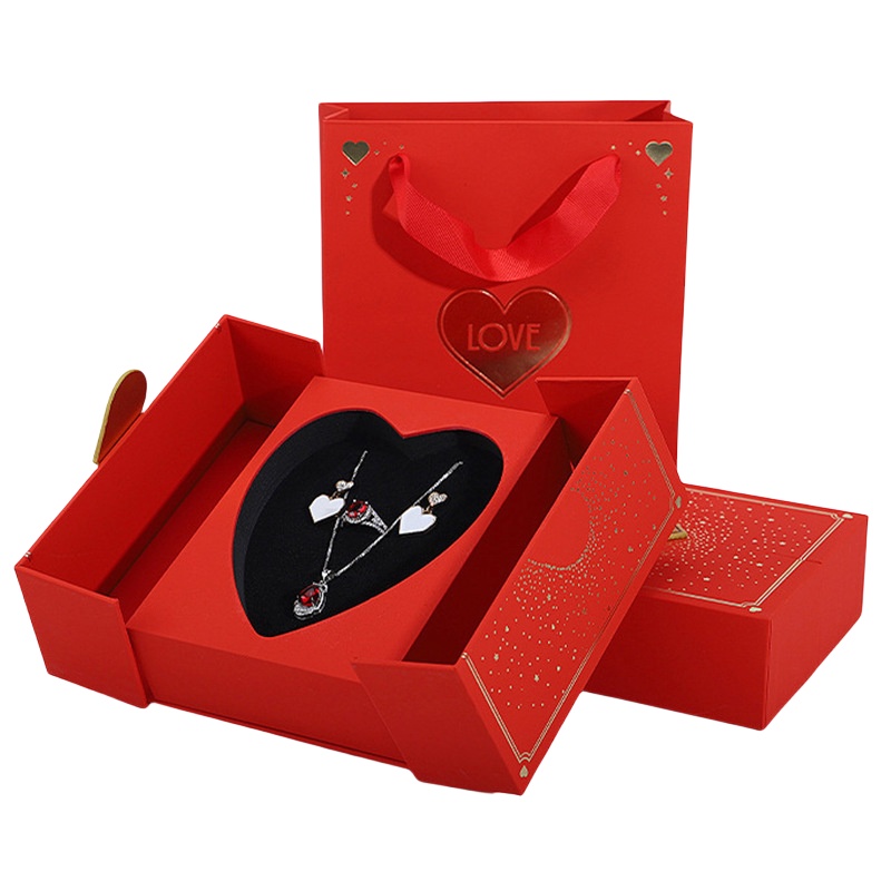 Heart Box Necklace Packaging for Romantic Jewelry Sets