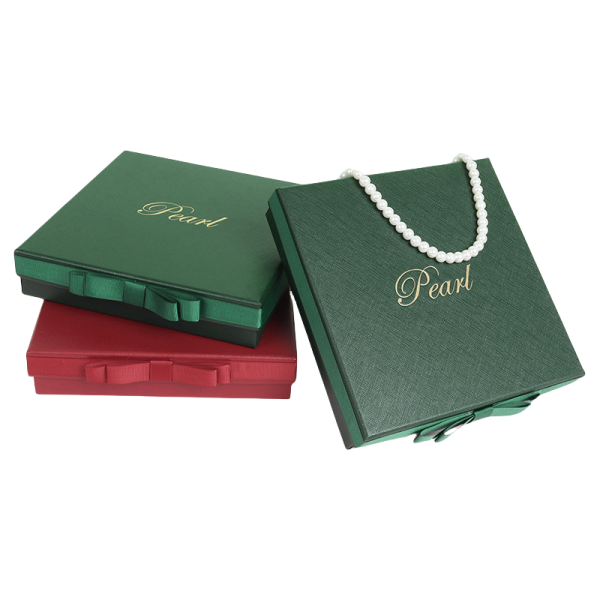 Luxury Gift-Ready Jewelry Set Box with Ribbon Accent