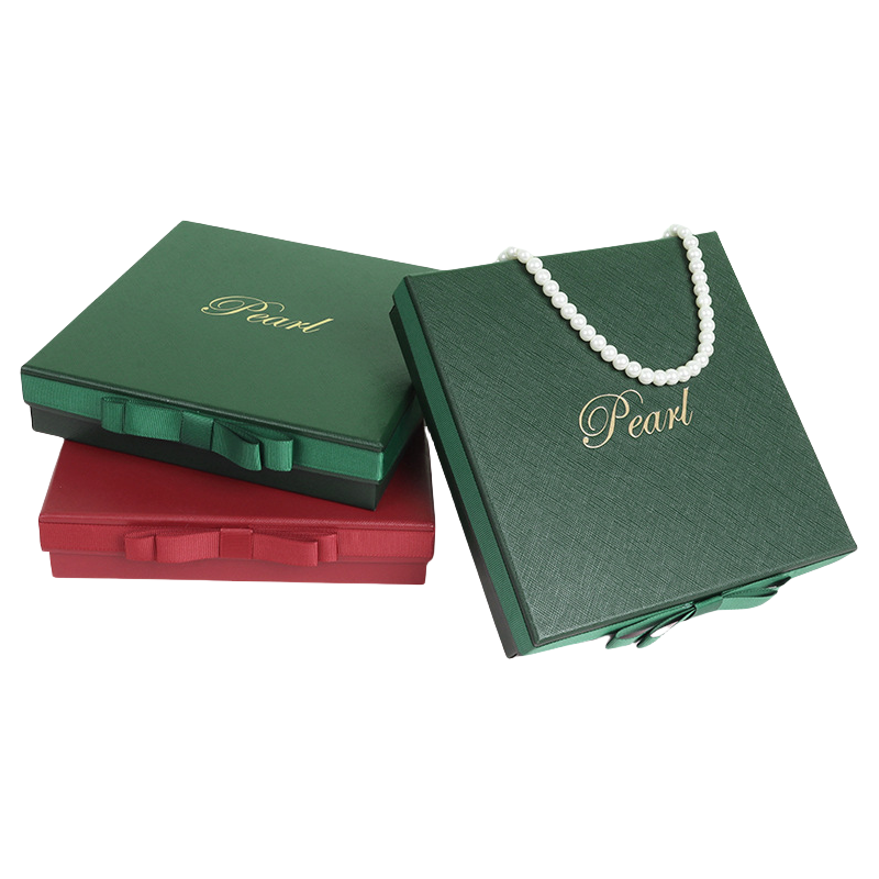 Luxury Gift-Ready Jewelry Set Box with Ribbon Accent
