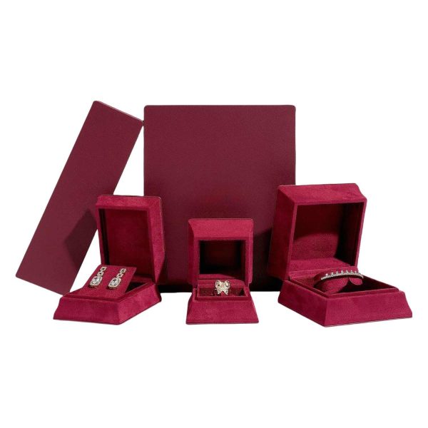 Luxury Red Velvet and Leather Box of Bracelets