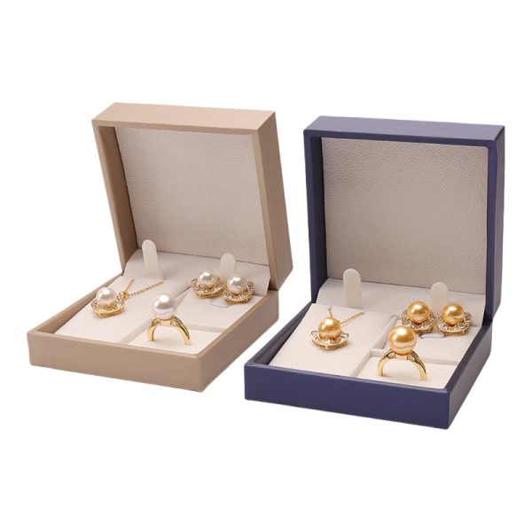 Luxury Square Jewelry Set Box for Ring, Earrings, and Pendant Display