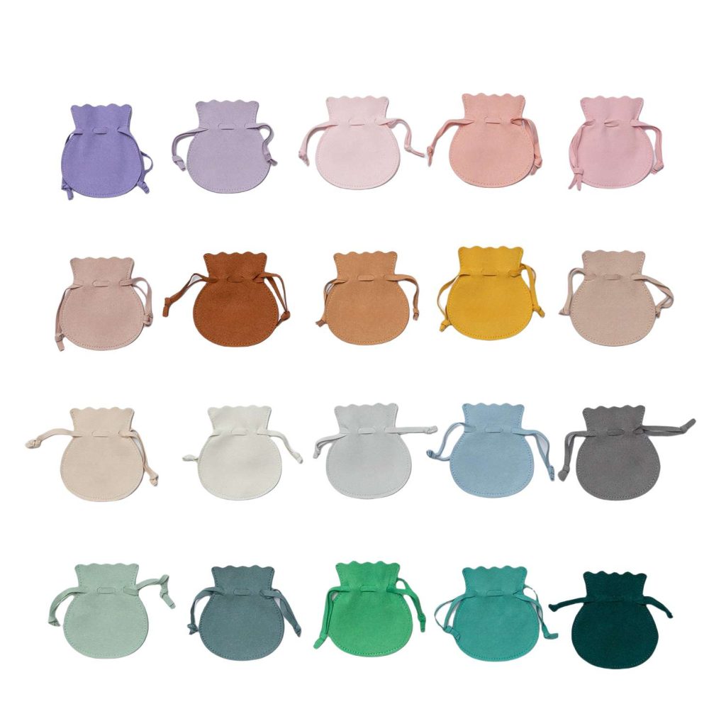Small Drawstring Bags for Jewelry Microfiber Leather Customizable Pouches