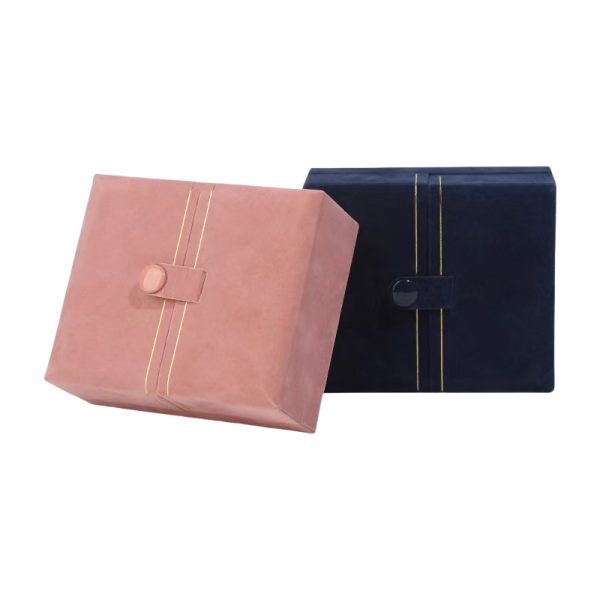 Velvet Jewelry Set Box with Multi-Compartment Interior