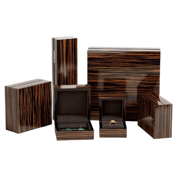 Wood Grain Luxury Gold Bangles Box
