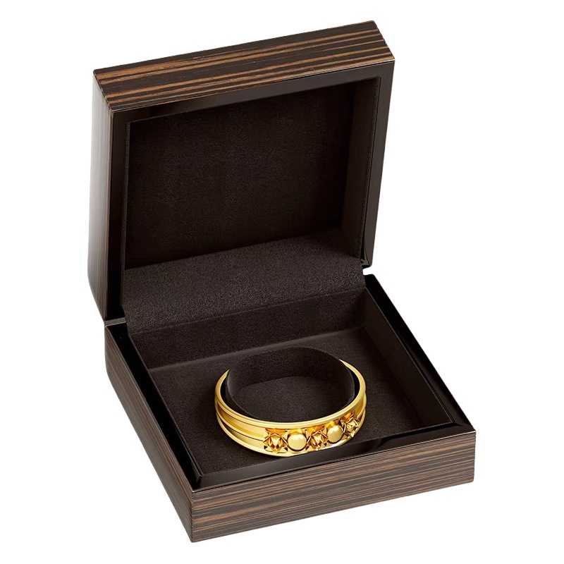 Wood Grain Luxury Gold Bangles Box